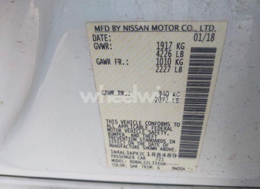 Photo 9 of 2018 Nissan Altima 2.5 SV (VIN 1N4AL3APXJC188489)