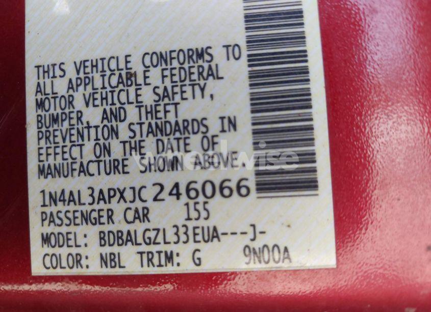 Photo 9 of 2018 Nissan Altima 2.5 S (VIN 1N4AL3APXJC246066)