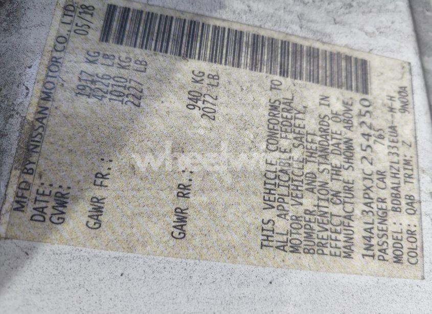 Photo 9 of 2018 Nissan Altima 2.5 SR (VIN 1N4AL3APXJC254250)