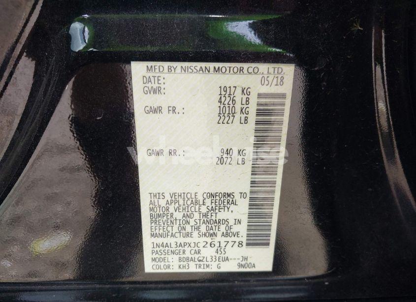 Photo 9 of 2018 Nissan Altima 2.5 S (VIN 1N4AL3APXJC261778)