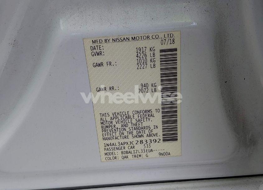 Photo 9 of 2018 Nissan Altima 2.5 SV (VIN 1N4AL3APXJC283392)