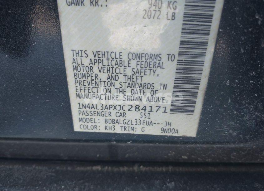 Photo 9 of 2018 Nissan Altima 2.5 S (VIN 1N4AL3APXJC284171)