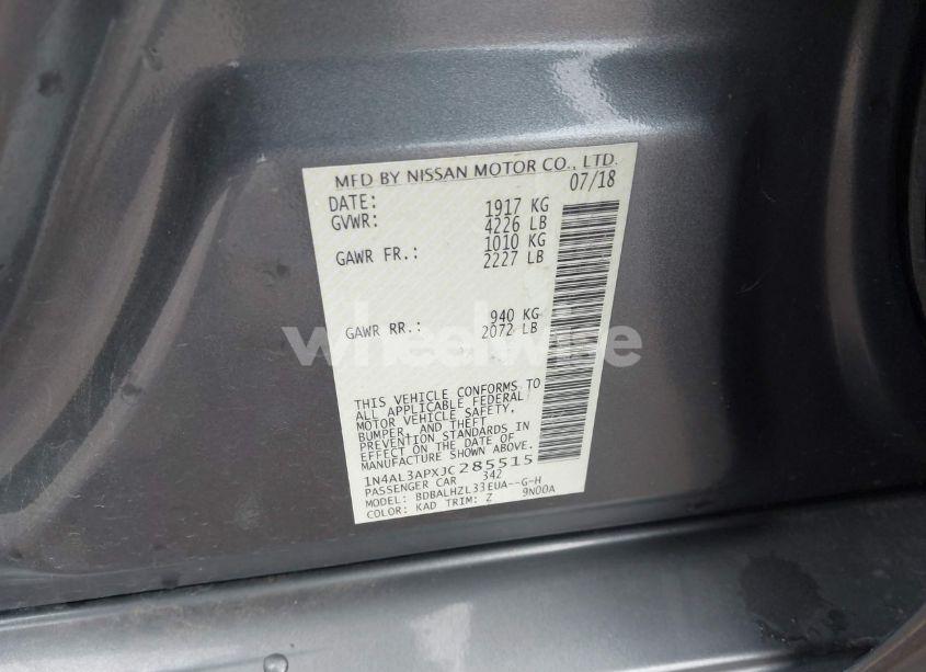 Photo 9 of 2018 Nissan Altima 2.5 SR (VIN 1N4AL3APXJC285515)