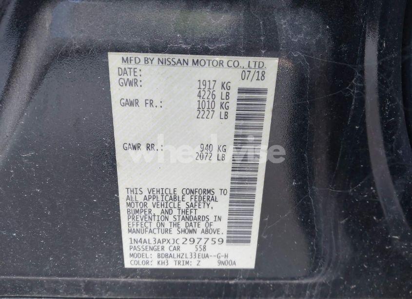 Photo 9 of 2018 Nissan Altima 2.5 SR (VIN 1N4AL3APXJC297759)