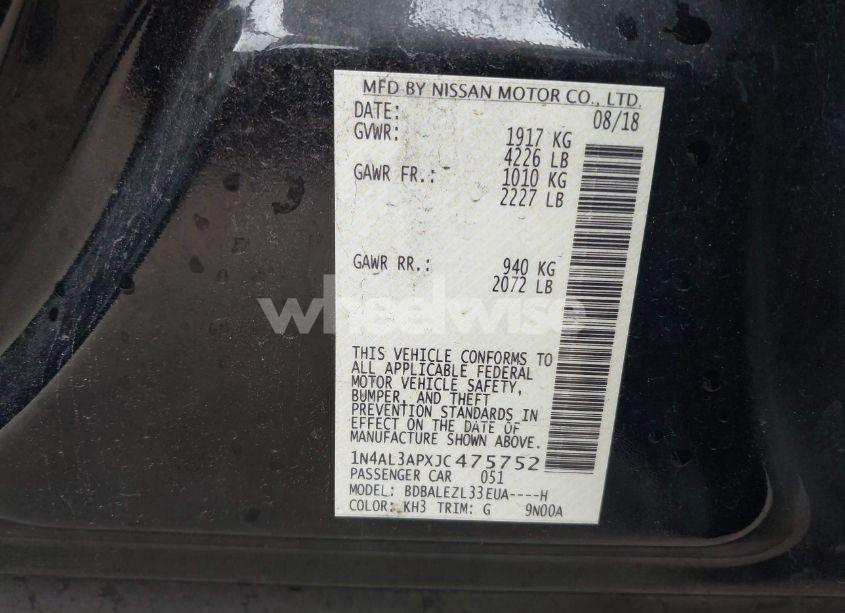 Photo 9 of 2018 Nissan Altima 2.5 S (VIN 1N4AL3APXJC475752)