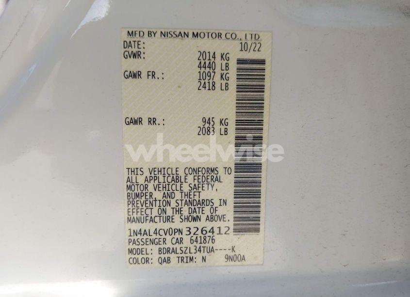 Photo 9 of 2023 Nissan Altima SR VC-TURBO FWD (VIN 1N4AL4CV0PN326412)