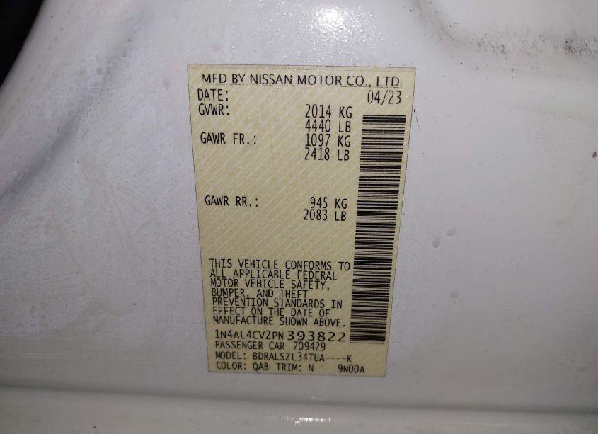 Photo 9 of 2023 Nissan Altima SR VC-TURBO FWD (VIN 1N4AL4CV2PN393822)