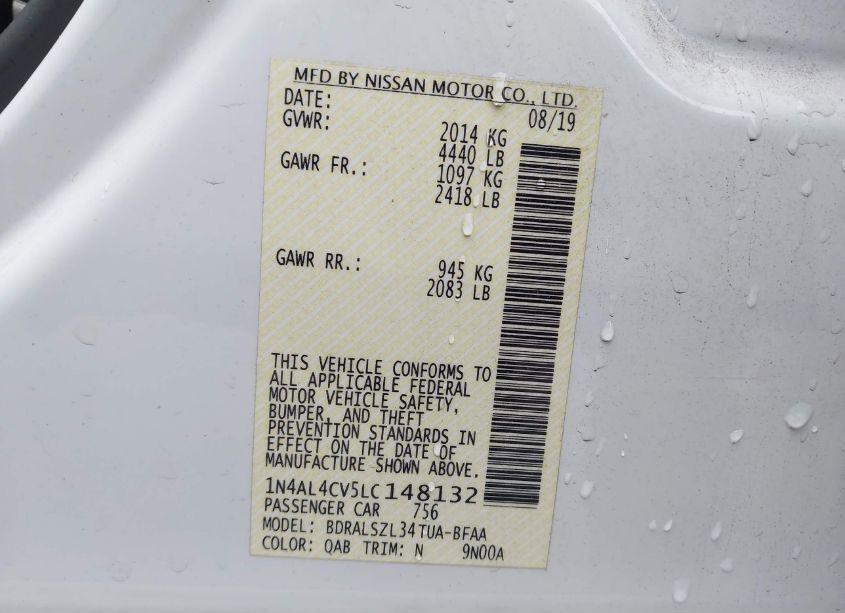 Photo 9 of 2020 Nissan Altima SR VC-TURBO FWD (VIN 1N4AL4CV5LC148132)