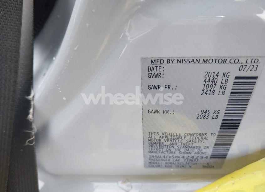 Photo 9 of 2023 Nissan Altima SR VC-TURBO FWD (VIN 1N4AL4CV5PN424254)
