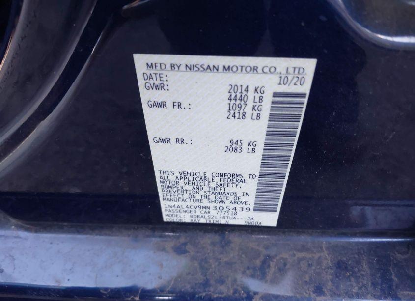 Photo 9 of 2021 Nissan Altima SR VC-TURBO FWD (VIN 1N4AL4CV9MN305439)