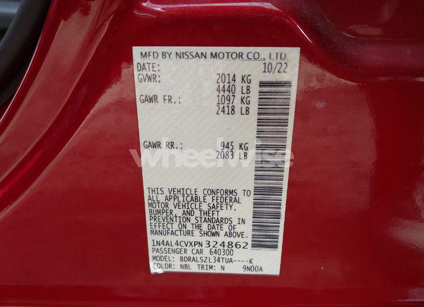 Photo 9 of 2023 Nissan Altima SR VC-TURBO FWD (VIN 1N4AL4CVXPN324862)