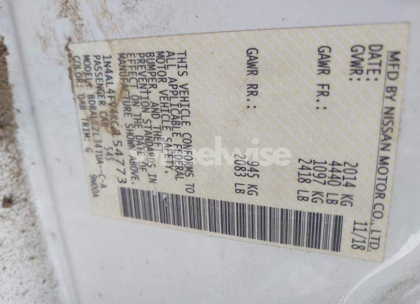 Photo 9 of 2019 Nissan Altima 2.0 EDITION ONE (VIN 1N4AL4FV4KC154773)