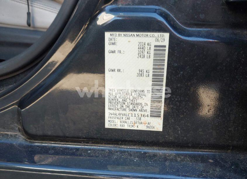 Photo 9 of 2020 Nissan Altima PLATINUM VC-TURBO FWD (VIN 1N4AL4FVXLC115364)