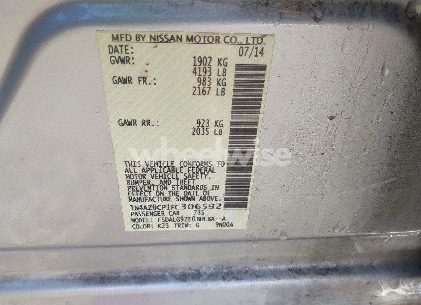 Photo 9 of 2015 Nissan Leaf SL (VIN 1N4AZ0CP1FC306592)