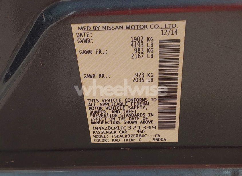 Photo 9 of 2015 Nissan Leaf S (VIN 1N4AZ0CP1FC321349)