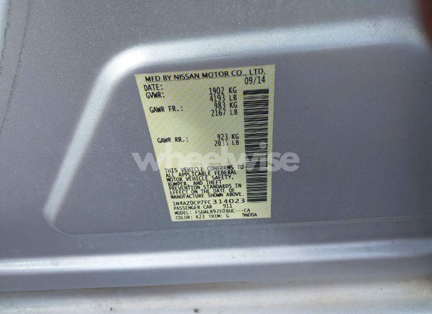 Photo 9 of 2015 Nissan Leaf S (VIN 1N4AZ0CP2FC314023)