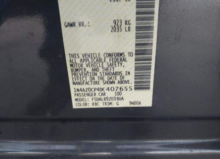 Photo 9 of 2013 Nissan Leaf S (VIN 1N4AZ0CP4DC407655)