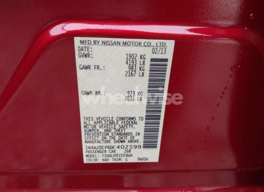 Photo 9 of 2013 Nissan Leaf SV (VIN 1N4AZ0CP6DC402599)