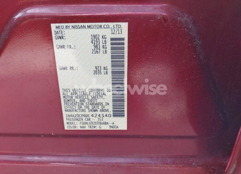 Photo 9 of 2013 Nissan Leaf SL (VIN 1N4AZ0CP6DC424540)