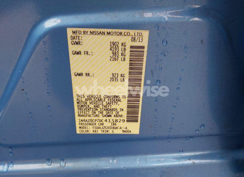 Photo 9 of 2013 Nissan Leaf SL (VIN 1N4AZ0CP7DC415829)