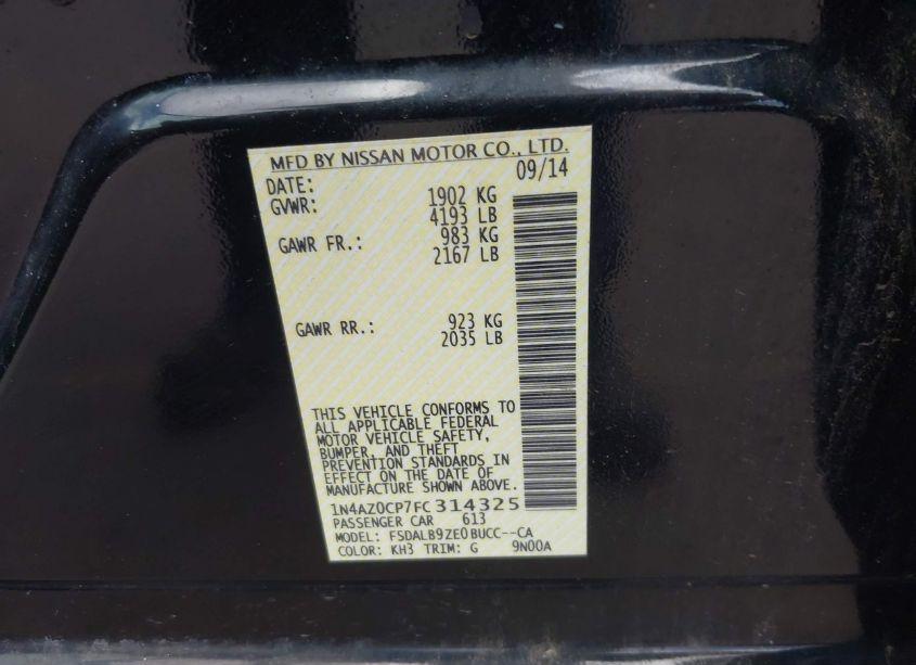 Photo 9 of 2015 Nissan Leaf S (VIN 1N4AZ0CP7FC314325)