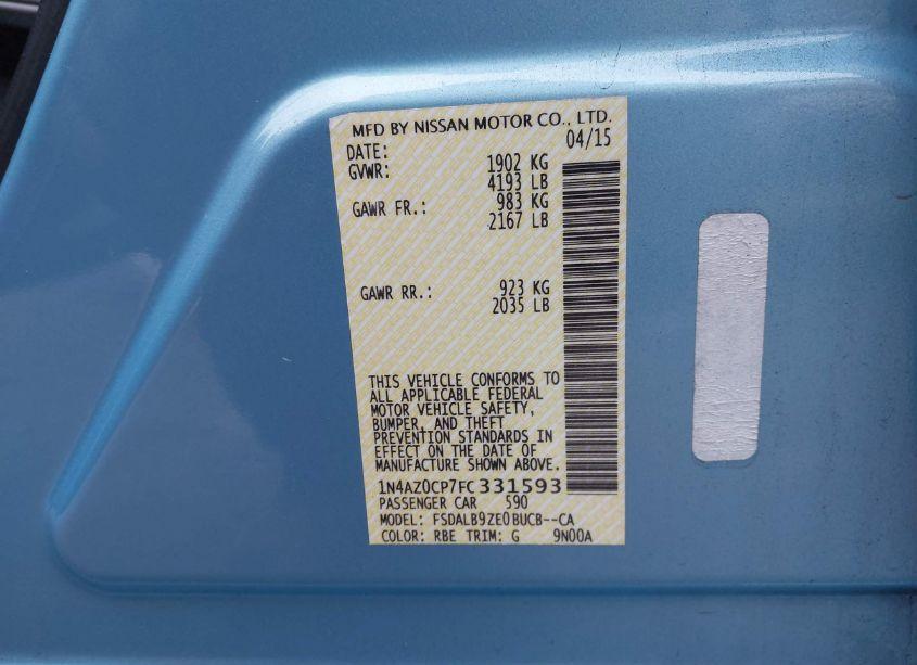 Photo 9 of 2015 Nissan Leaf S (VIN 1N4AZ0CP7FC331593)