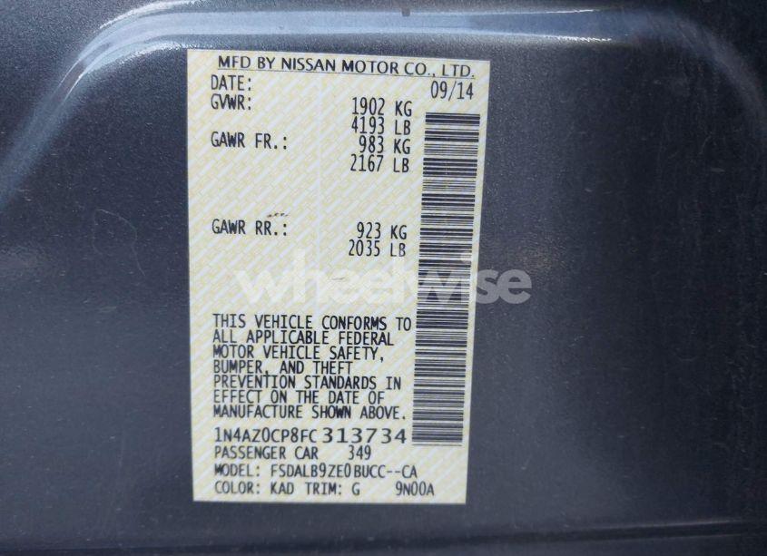 Photo 9 of 2015 Nissan Leaf S (VIN 1N4AZ0CP8FC313734)