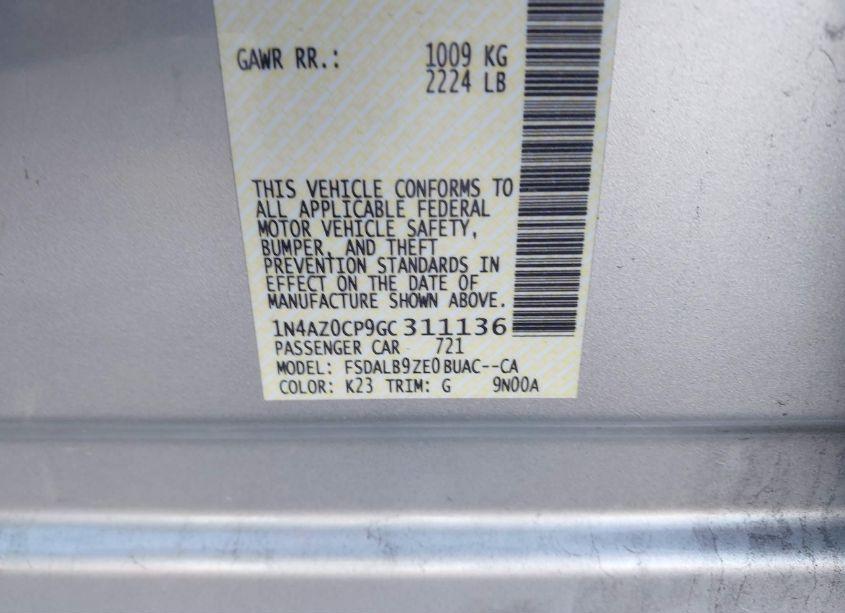 Photo 9 of 2016 Nissan Leaf S (VIN 1N4AZ0CP9GC311136)