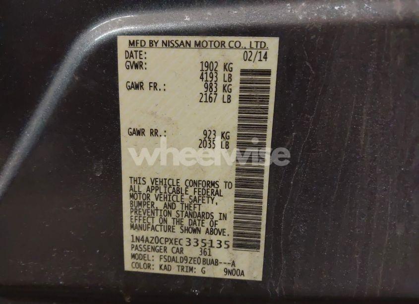 Photo 9 of 2014 Nissan Leaf SV (VIN 1N4AZ0CPXEC335135)