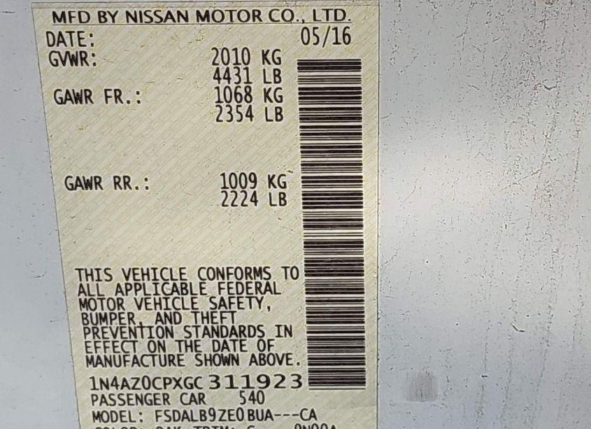 Photo 9 of 2016 Nissan Leaf S (VIN 1N4AZ0CPXGC311923)