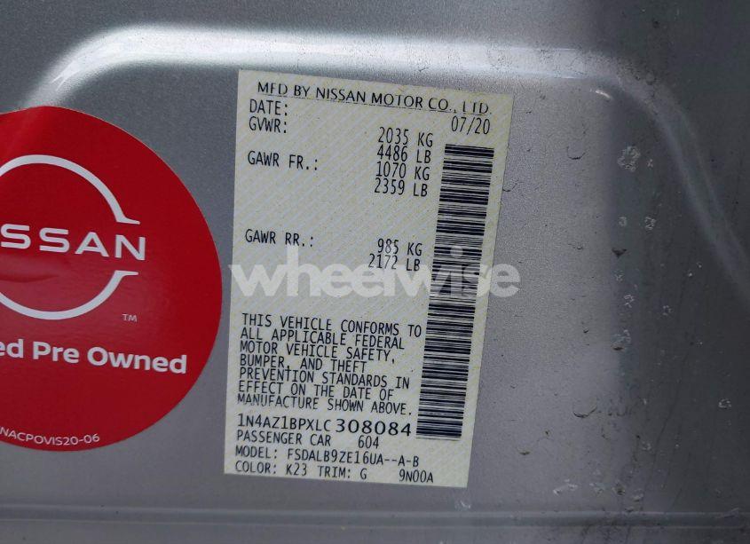 Photo 9 of 2020 Nissan Leaf S 40 KWH (VIN 1N4AZ1BPXLC308084)