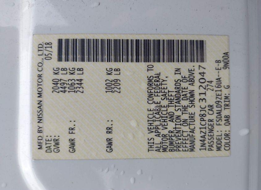 Photo 9 of 2018 Nissan Leaf SV (VIN 1N4AZ1CP8JC312047)