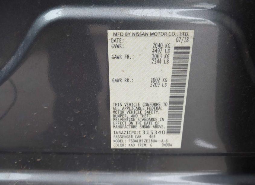 Photo 9 of 2018 Nissan Leaf S (VIN 1N4AZ1CPXJC315340)