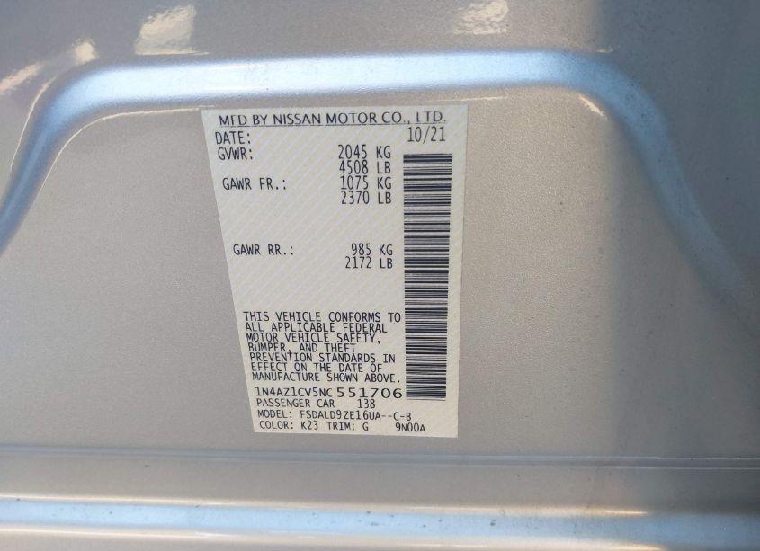 Photo 9 of 2022 Nissan Leaf SV 40 KWH (VIN 1N4AZ1CV5NC551706)