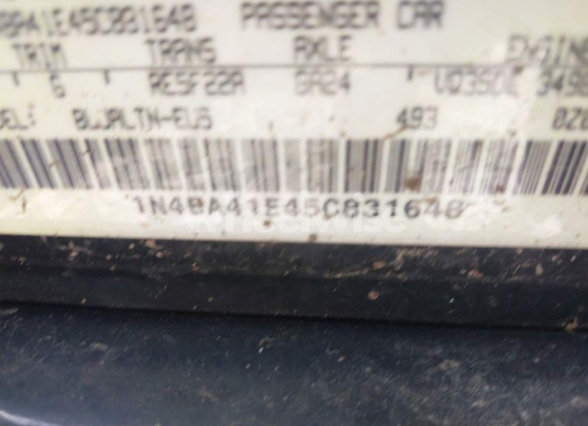 Photo 9 of 2005 Nissan Maxima SE/SL (VIN 1N4BA41E45C831648)