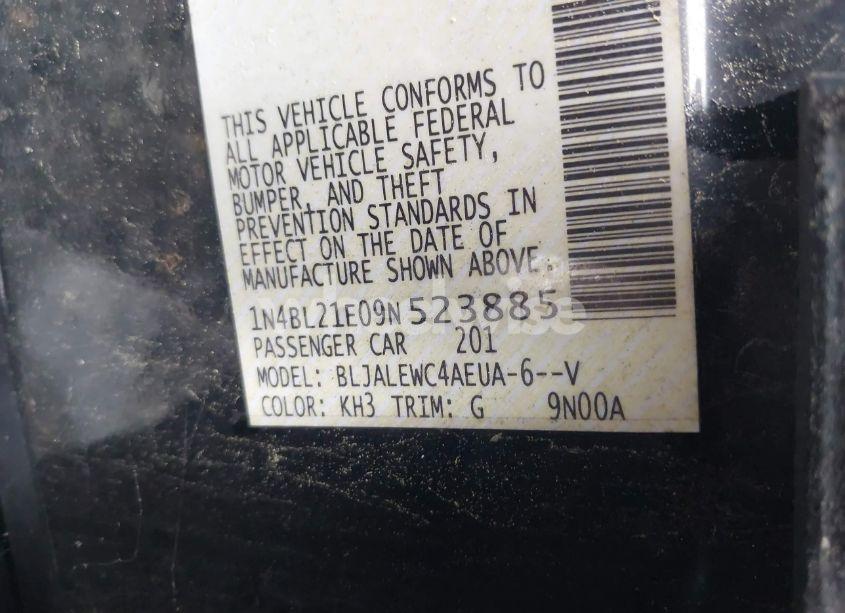 Photo 9 of 2009 Nissan Altima 3.5 SL (VIN 1N4BL21E09N523885)