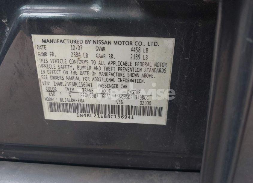 Photo 9 of 2008 Nissan Altima 3.5 SE (VIN 1N4BL21E88C156941)