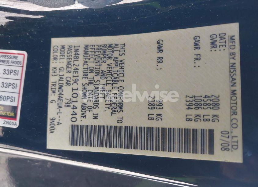 Photo 9 of 2009 Nissan Altima 3.5 SE (VIN 1N4BL24E19C101440)