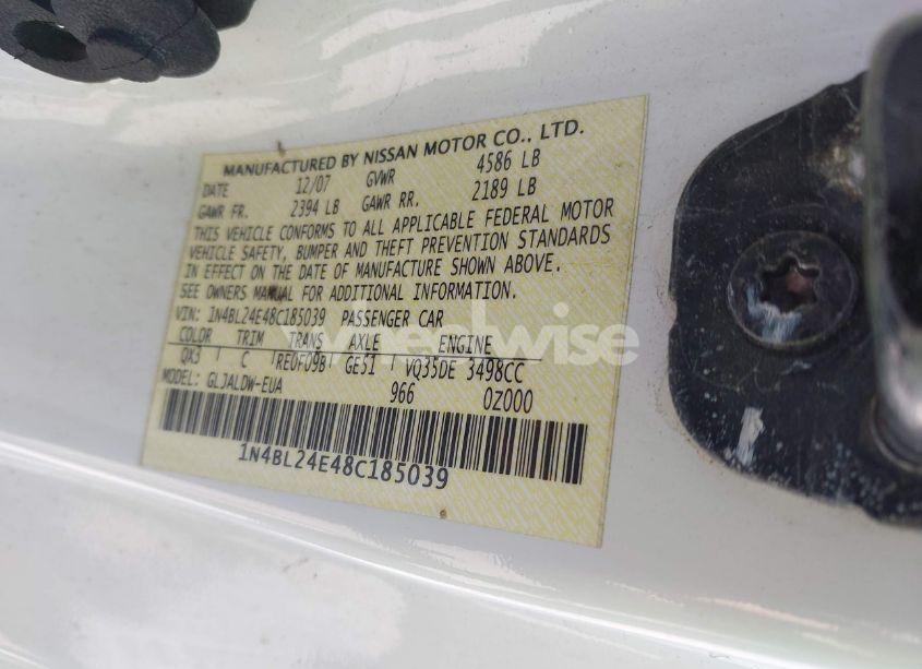 Photo 9 of 2008 Nissan Altima 3.5 SE (VIN 1N4BL24E48C185039)