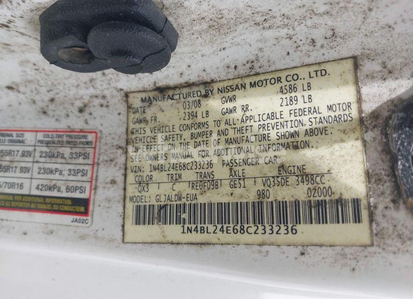 Photo 9 of 2008 Nissan Altima 3.5 SE (VIN 1N4BL24E68C233236)