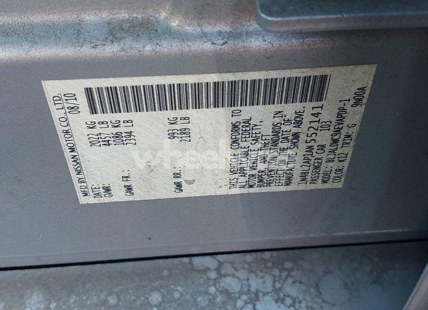 Photo 9 of 2010 Nissan Altima 3.5 SR (VIN 1N4BL2AP1AN552141)