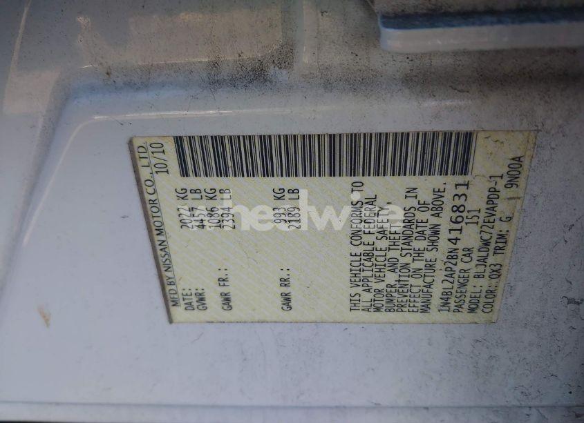 Photo 9 of 2011 Nissan Altima 3.5 SR (VIN 1N4BL2AP2BN416831)