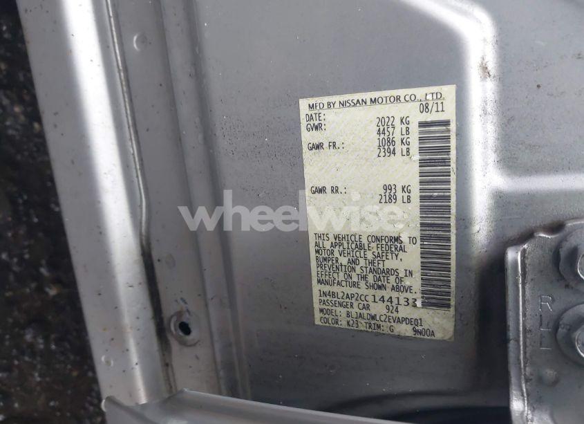 Photo 9 of 2012 Nissan Altima 3.5 SR (VIN 1N4BL2AP2CC144133)