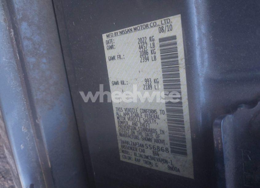 Photo 9 of 2010 Nissan Altima 3.5 SR (VIN 1N4BL2AP3AN556868)