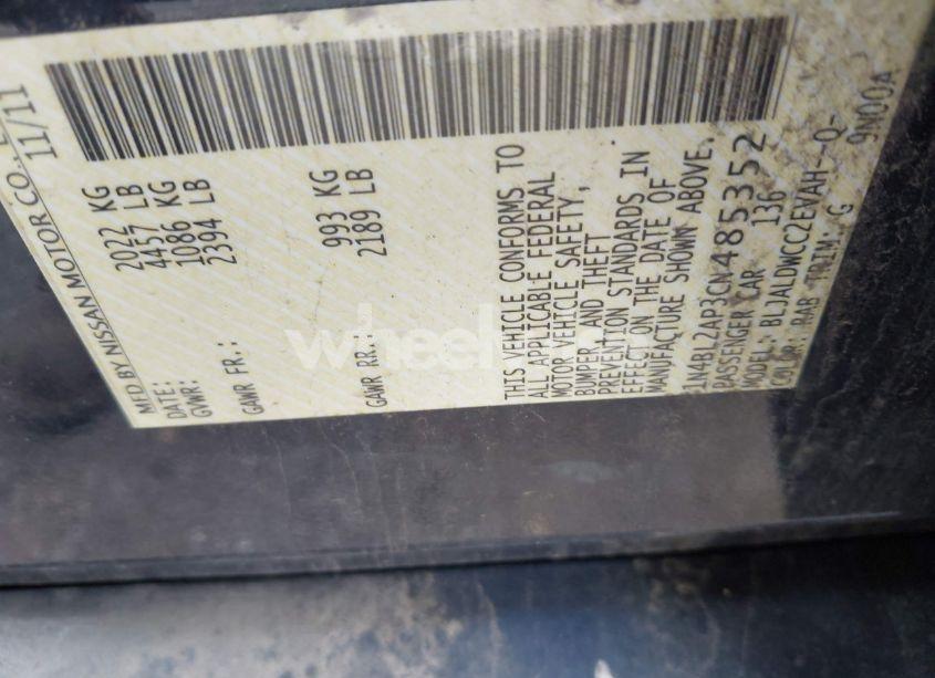 Photo 9 of 2012 Nissan Altima 3.5 SR (VIN 1N4BL2AP3CN485352)