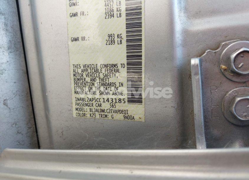 Photo 9 of 2012 Nissan Altima 3.5 SR (VIN 1N4BL2AP5CC143185)