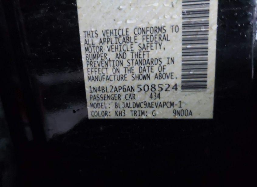 Photo 9 of 2010 Nissan Altima 3.5 SR (VIN 1N4BL2AP6AN508524)