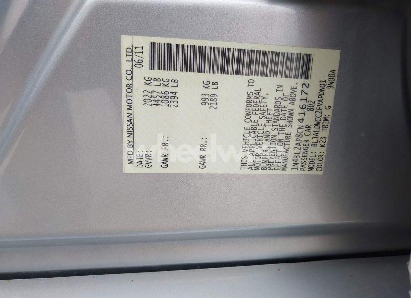 Photo 9 of 2012 Nissan Altima 3.5 SR (VIN 1N4BL2AP8CN416172)