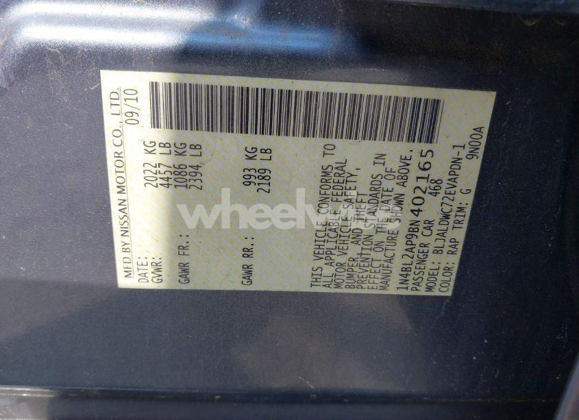 Photo 9 of 2011 Nissan Altima 3.5 SR (VIN 1N4BL2AP9BN402165)