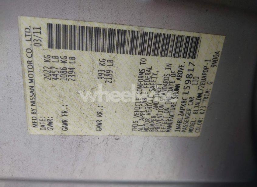 Photo 9 of 2011 Nissan Altima 3.5 SR (VIN 1N4BL2APXBC159817)